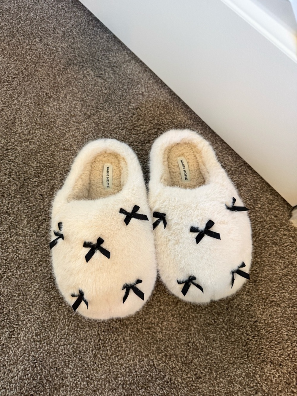 Black Bow and White Slippers